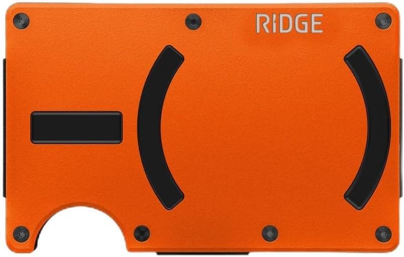 The Ridge Ridge Wallets for Men Compatible with Magsafe - Slim Minimalist Compact Wallet and Card Holder, RFID Protected Front Pocket Wallets for Men with Integrated Cash Strap (Basecamp Orange) - Image 1